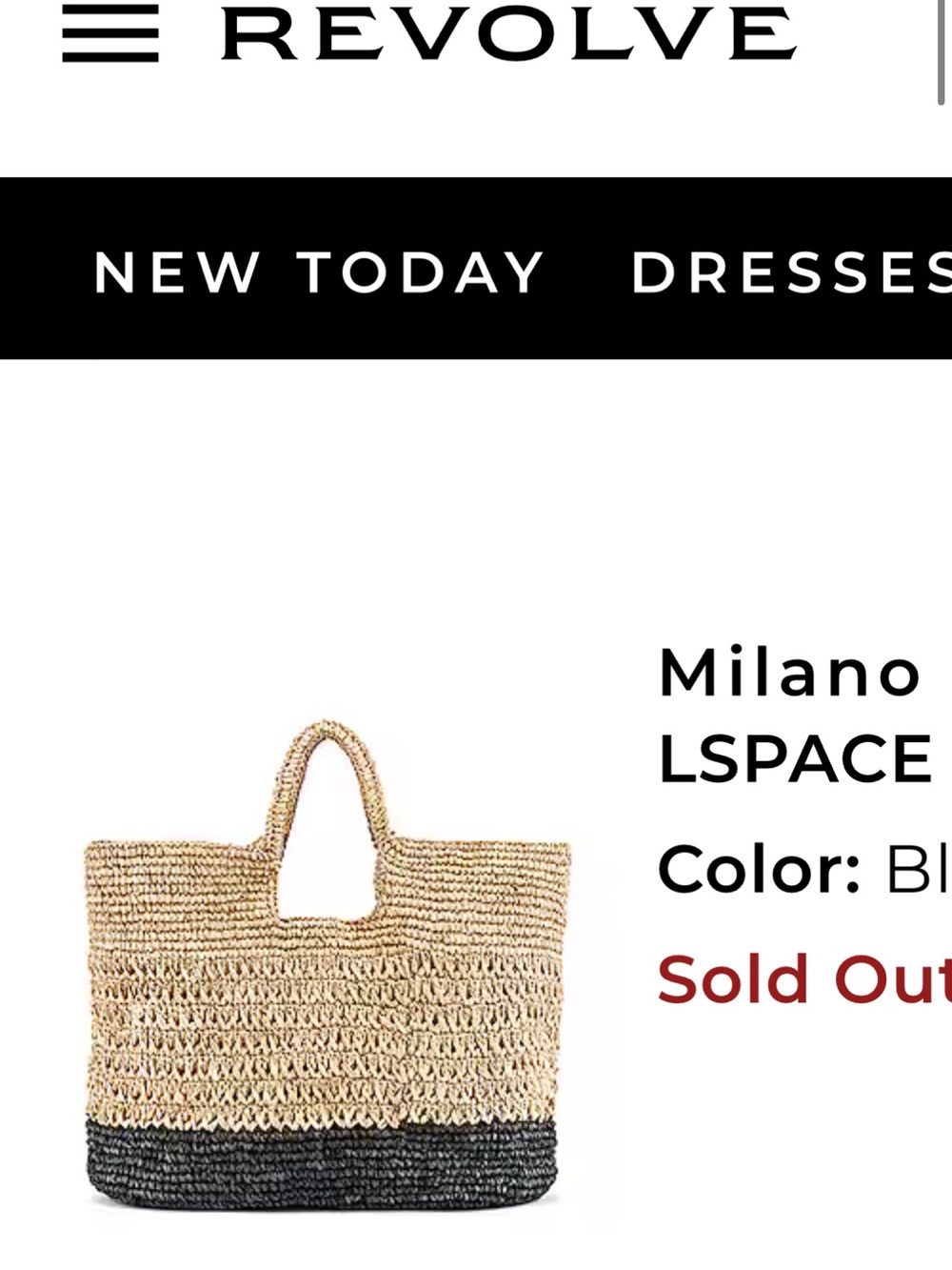 l*space Two-Tone Woven Straw Tote - Black and Natural - revolve / Anthropologie - Picture 2 of 6